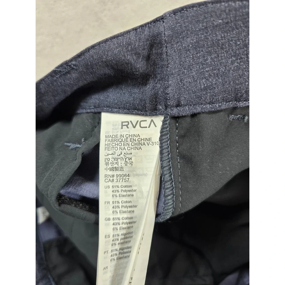 RVCA Hybrid Shorts Mens 28 Blue Cotton Stretch Walkshorts Back In Hybrid NEW